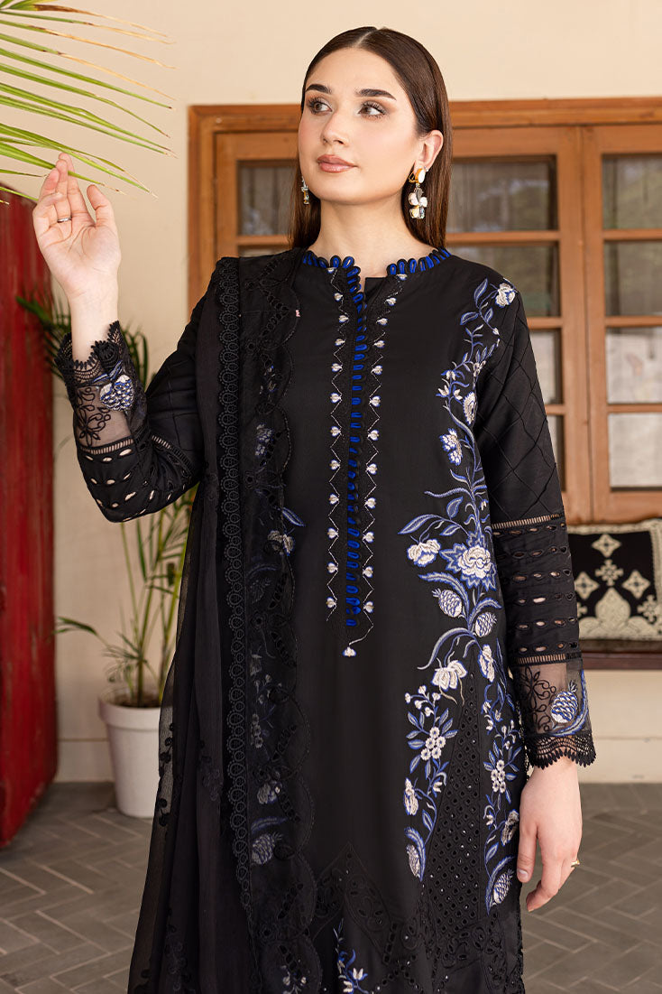 Marjjan | Aangan Embroidered Viscose | PEV-21 B (BLACK) - Official Marjjan stockist in UK - Sakeena London