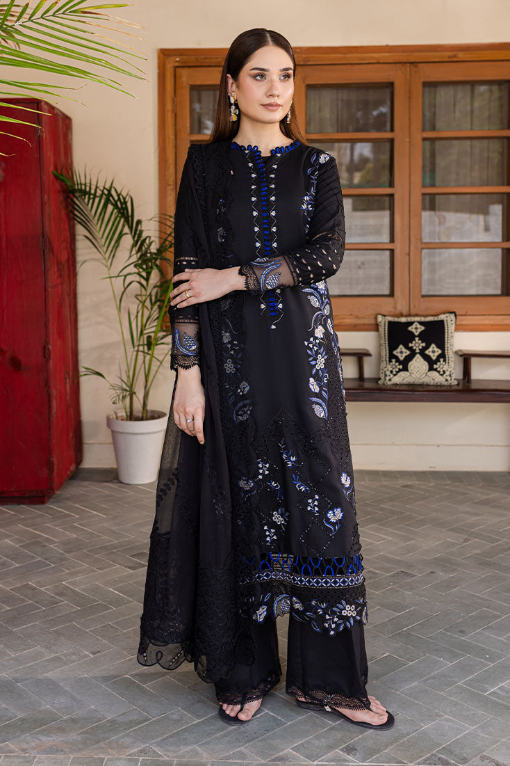 Marjjan | Aangan Embroidered Viscose | PEV-21 B (BLACK) - Official Marjjan stockist in UK - Sakeena London