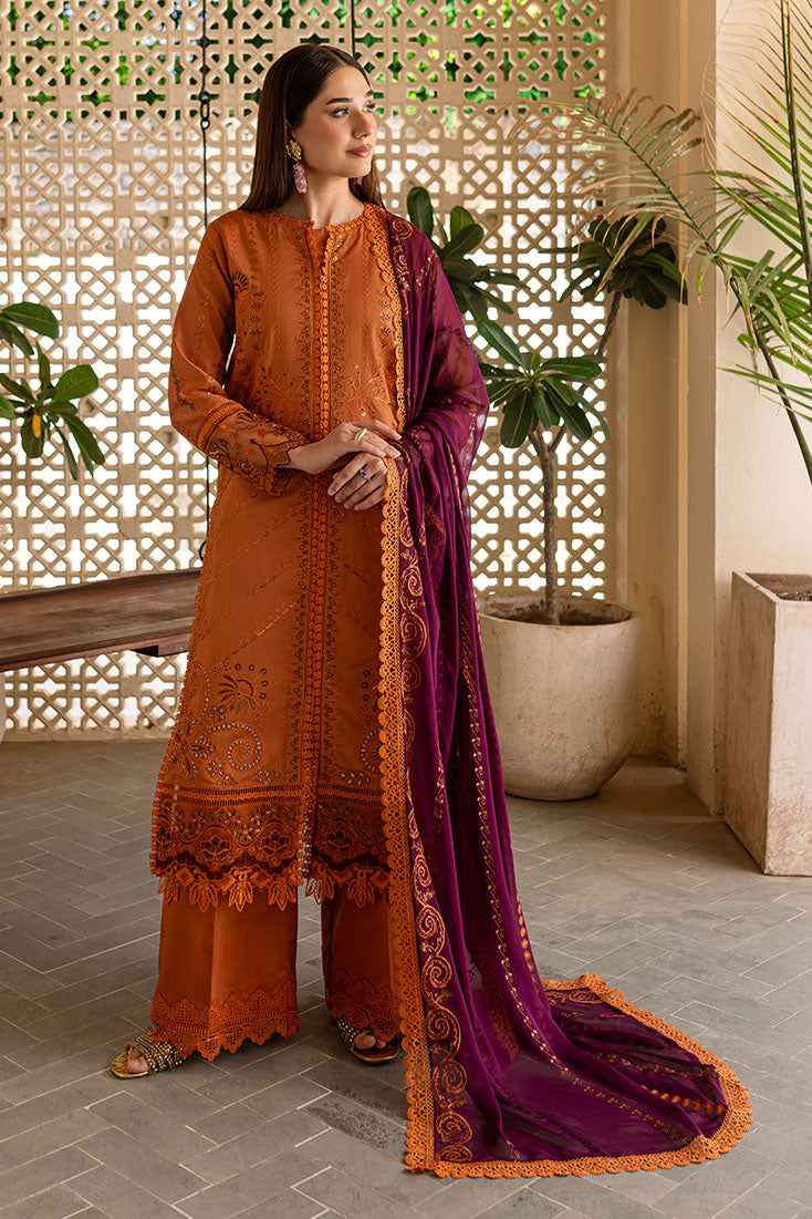 Marjjan | Aangan Embroidered Viscose | PEV-23 B (RUST) - Official Marjjan stockist in UK - Sakeena London