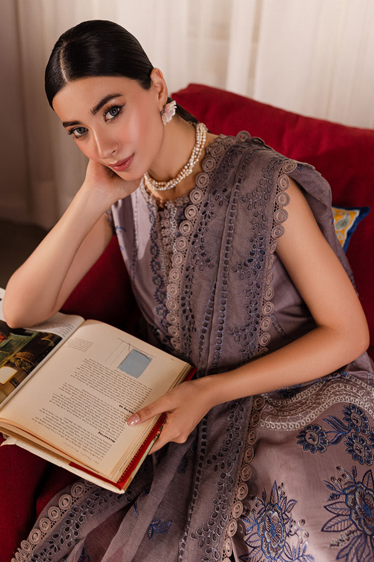 Marjjan | Aangan Embroidered Viscose | PEV-22 B (GREY) - Official Marjjan stockist in UK - Sakeena London