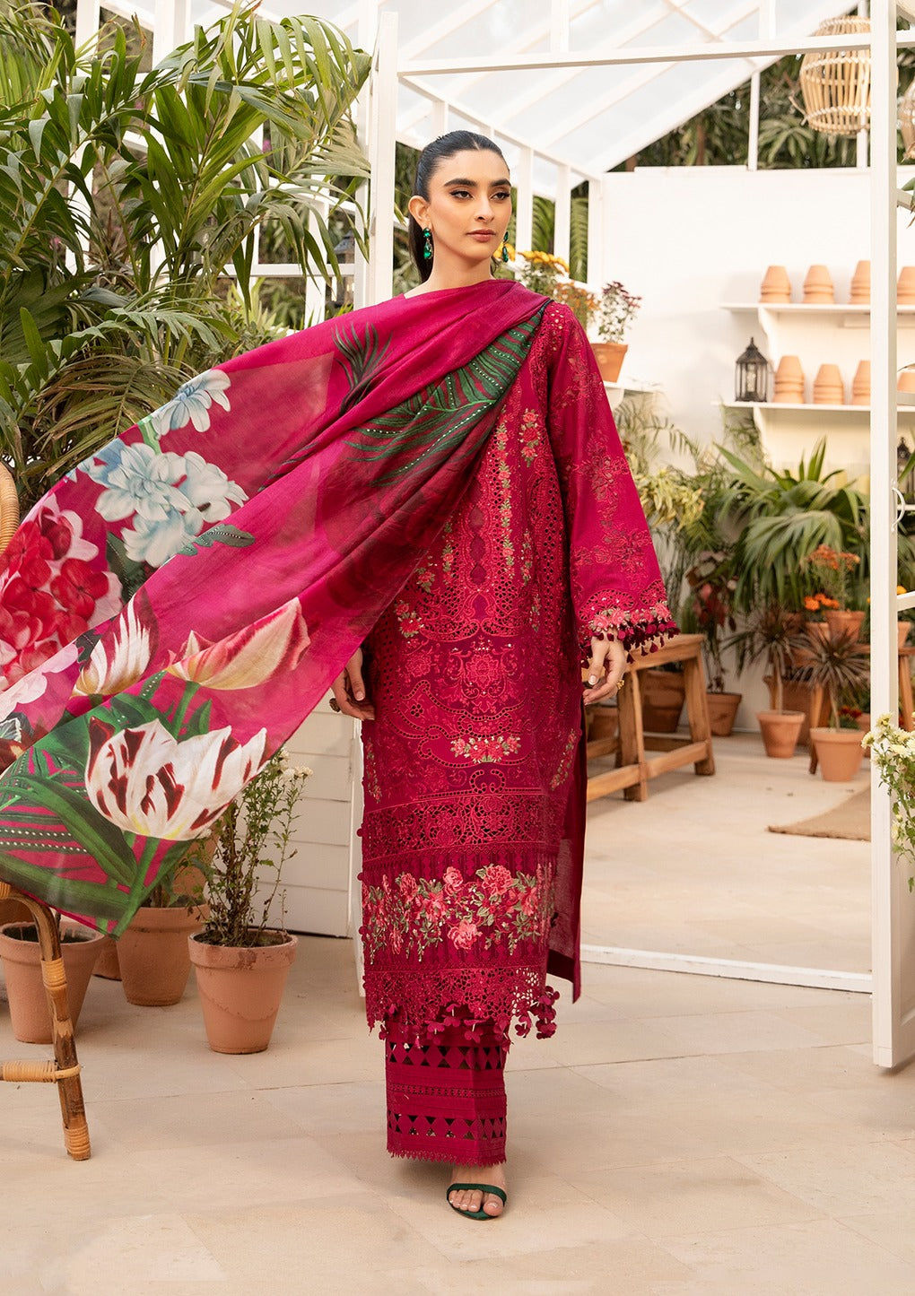 Elaf Premium | Luxury Lawn 25 | ELM-10 GULNAR - Official Elaf Premium stockist in UK - Sakeena London
