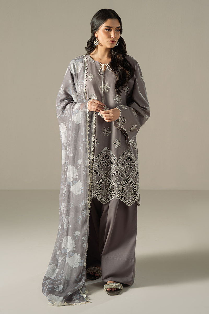 Cross Stitch | Chikankari Lawn 25 | WHISPER ASH - Official Cross Stitch stockist in UK - Sakeena London