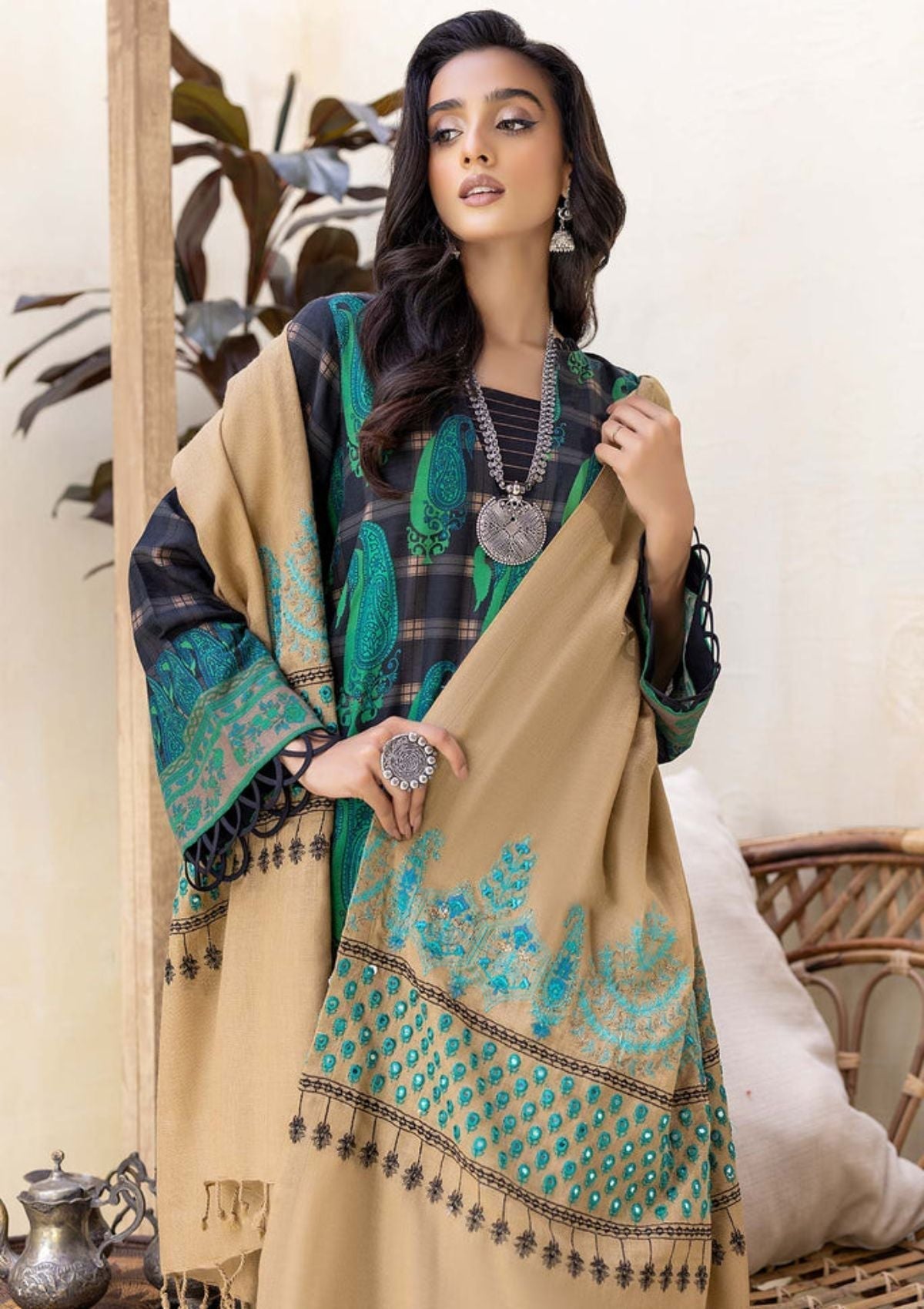 Winter Collection - Charizma - Khaddar With Pasmina Shawl - CKD#7
