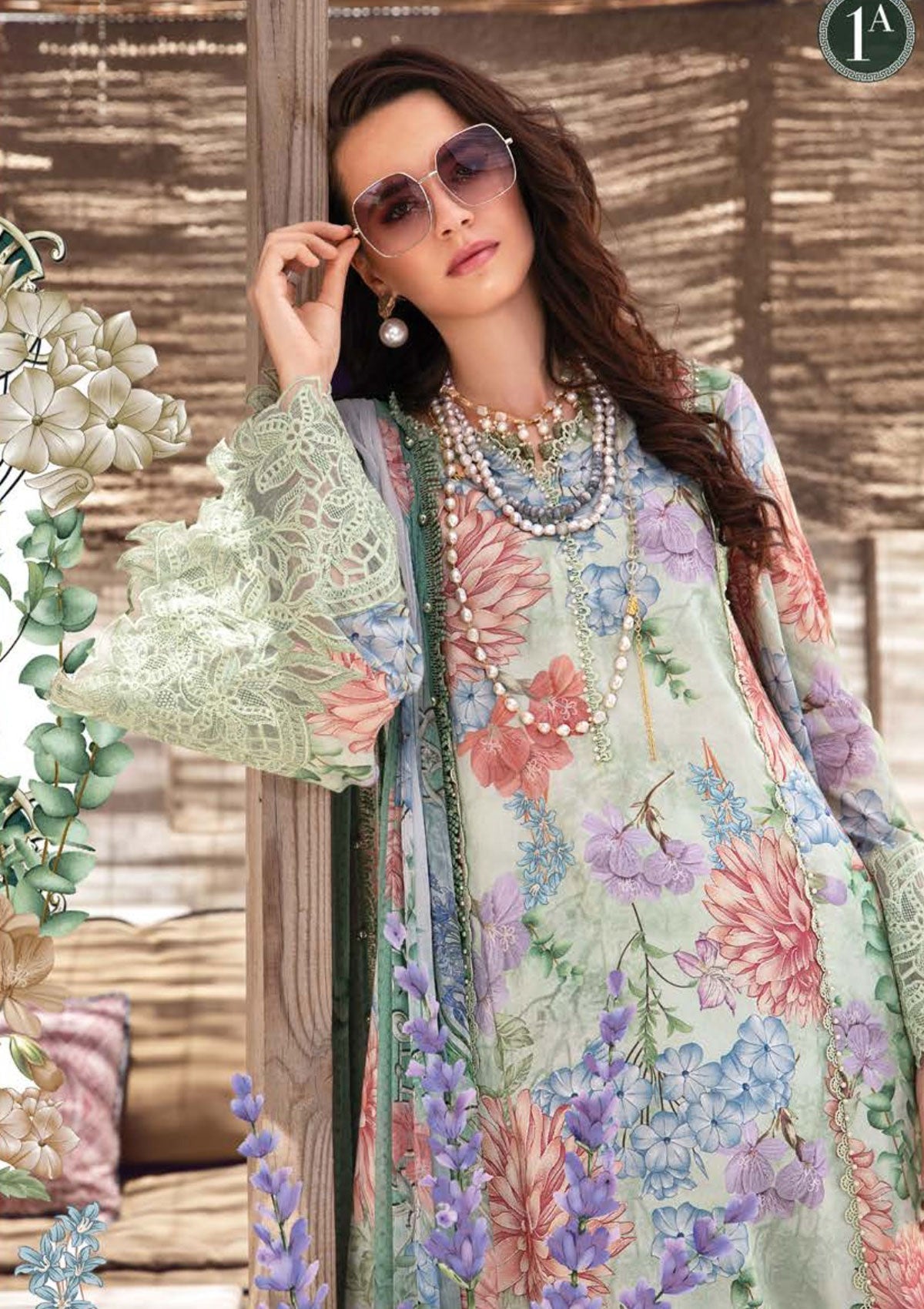Winter Collection - Maria B - M print - Desert Rose - D#1 A
