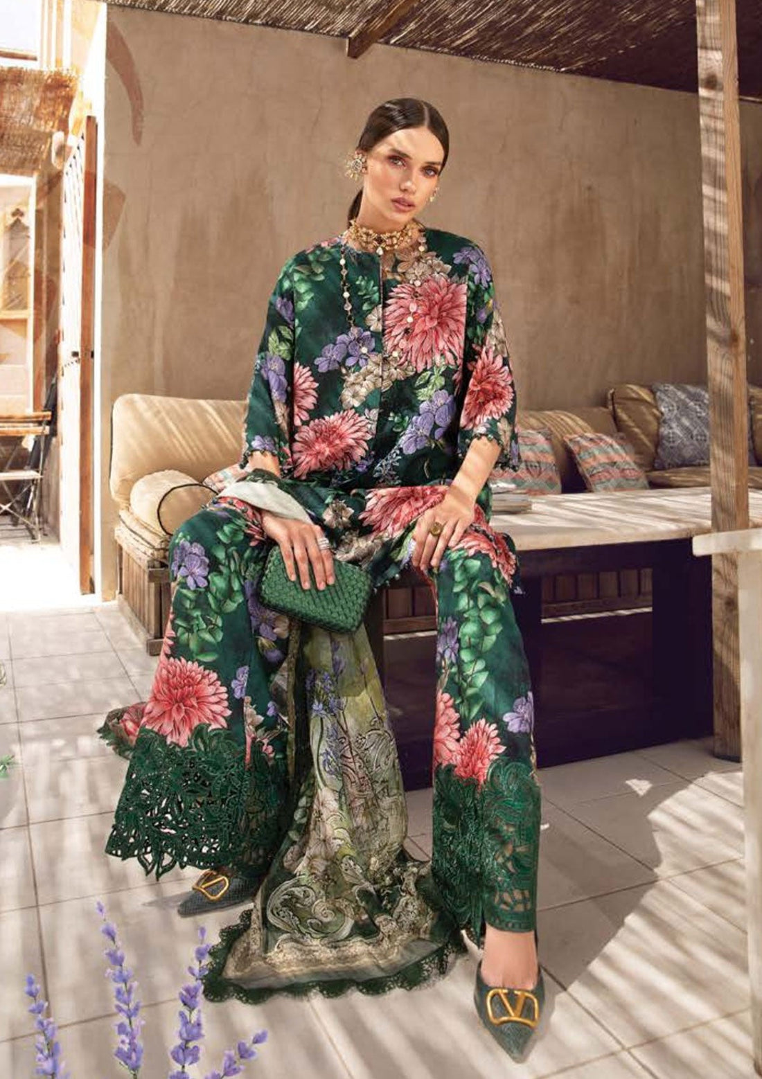 Winter Collection - Maria B - M print - Desert Rose - D#1 B