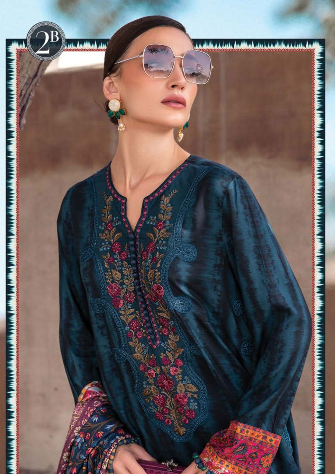 Winter Collection - Maria B - M print - Desert Rose - D#2 B