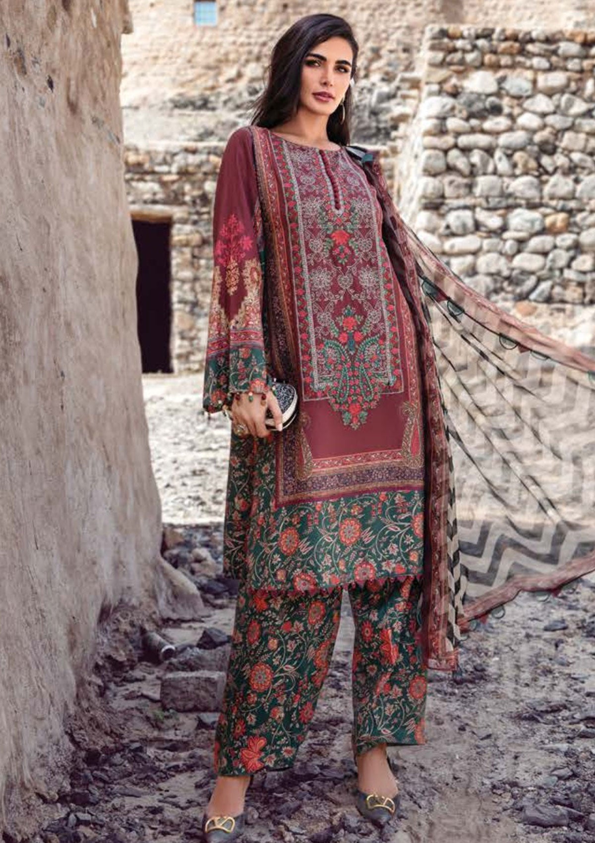 Winter Collection - Maria B - M print - Desert Rose - D#7 A