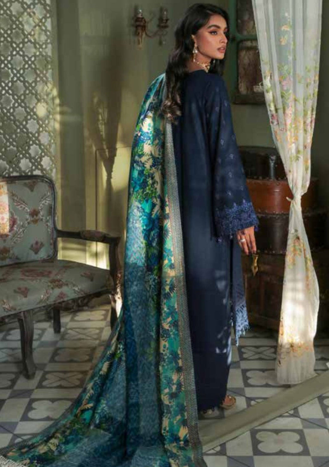 Winter Collection - Nureh - Chikankari - Leather Peach - NEP#11