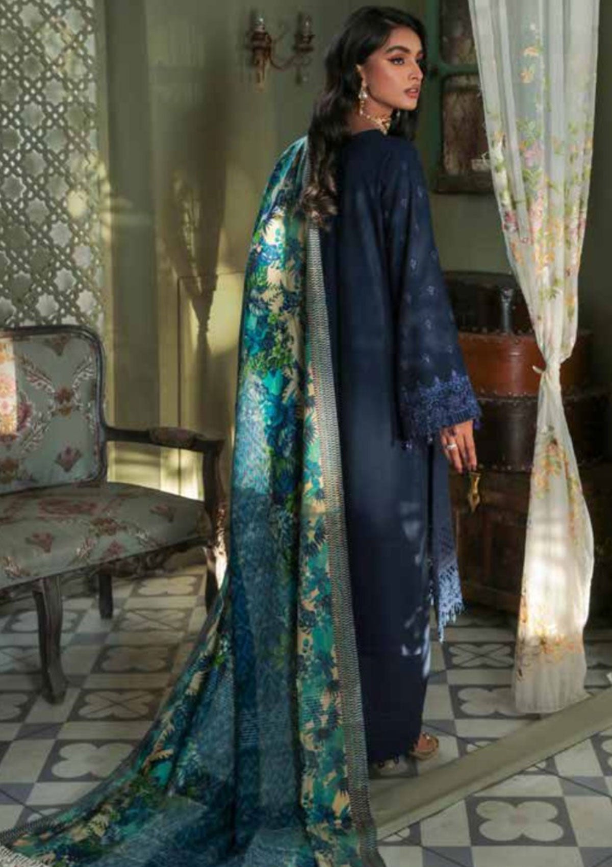 Winter Collection - Nureh - Chikankari - Leather Peach - NEP#11