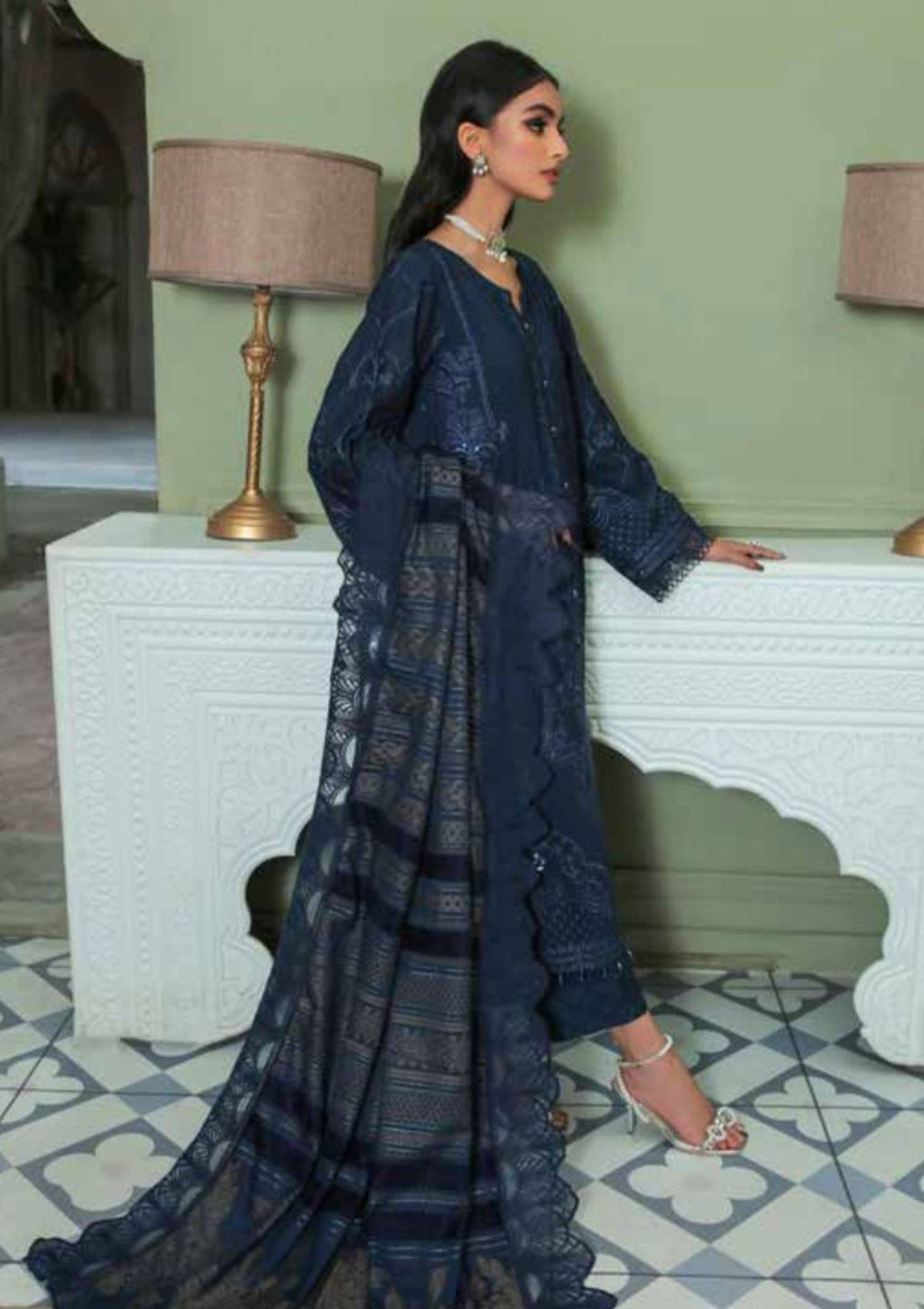 Winter Collection - Nureh - Chikankari - Leather Peach - NEP#13