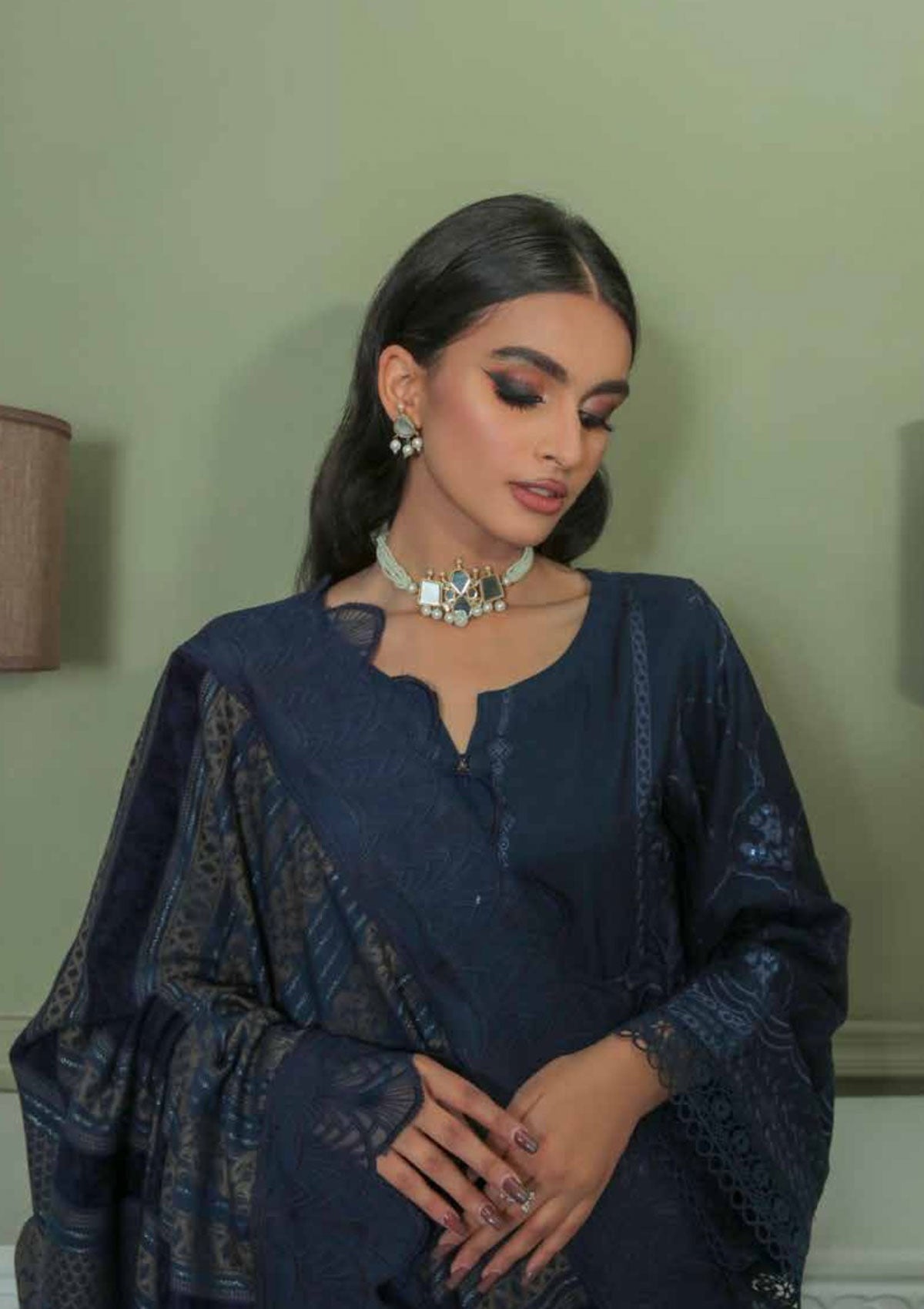 Winter Collection - Nureh - Chikankari - Leather Peach - NEP#13