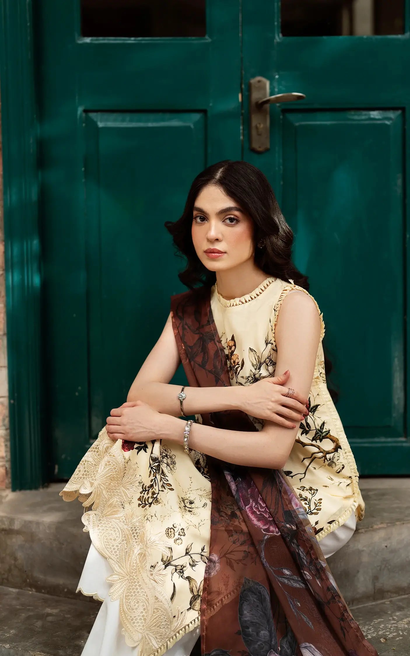 Asifa and Nabeel | Yakin Summer 25 | Meadow Bloom-(YKL25-01) - Official Asifa and Nabeel stockist in UK - Sakeena London