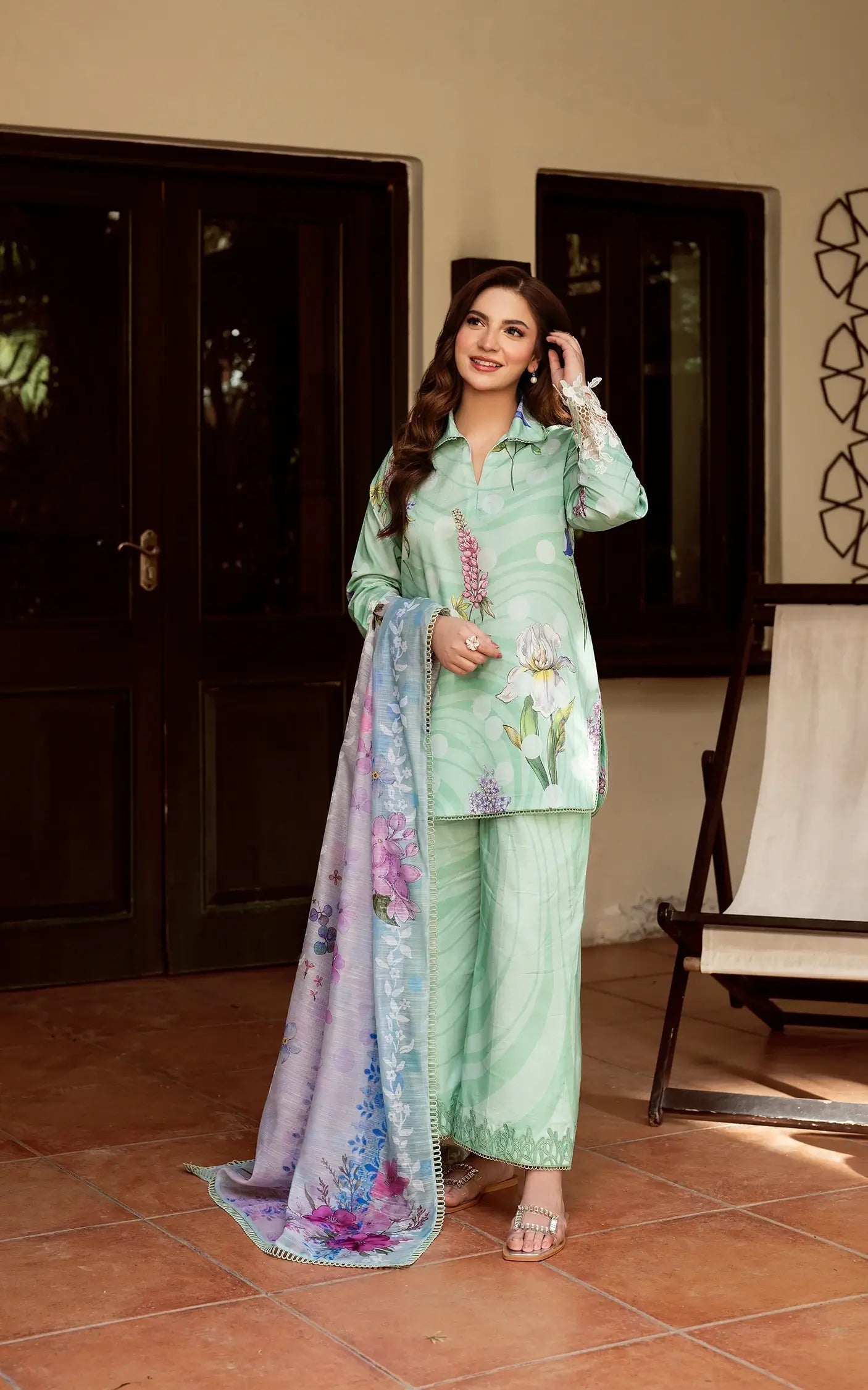 Asifa and Nabeel | Yakin Summer 25 | Floral Mist-(YKL25-04) - Official Asifa and Nabeel stockist in UK - Sakeena London