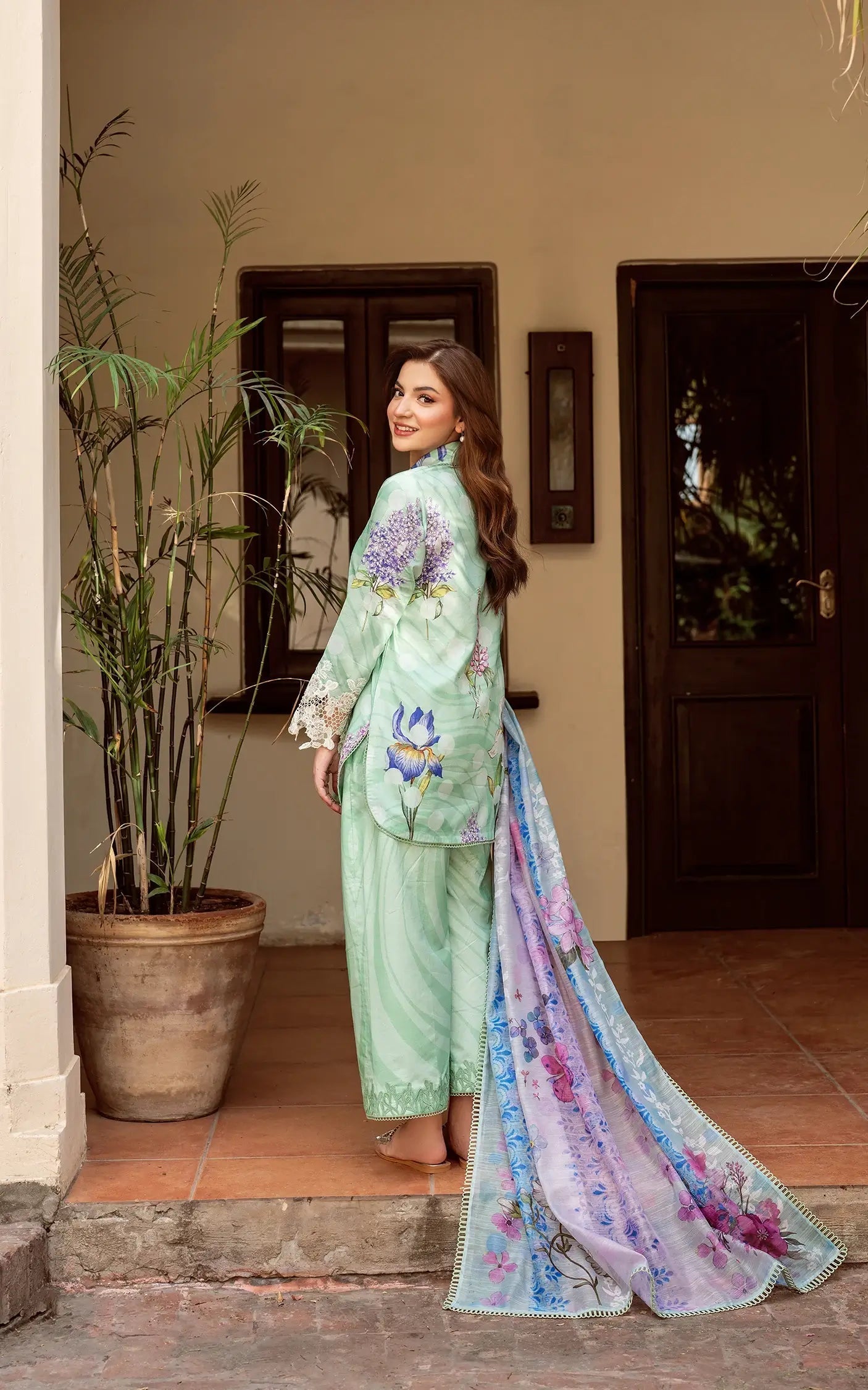 Asifa and Nabeel | Yakin Summer 25 | Floral Mist-(YKL25-04) - Official Asifa and Nabeel stockist in UK - Sakeena London