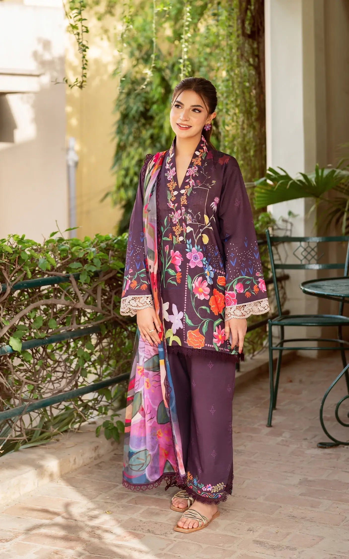 Asifa and Nabeel | Yakin Summer 25 | Whimsical Flora-(YKL25-12) - Official Asifa and Nabeel stockist in UK - Sakeena London