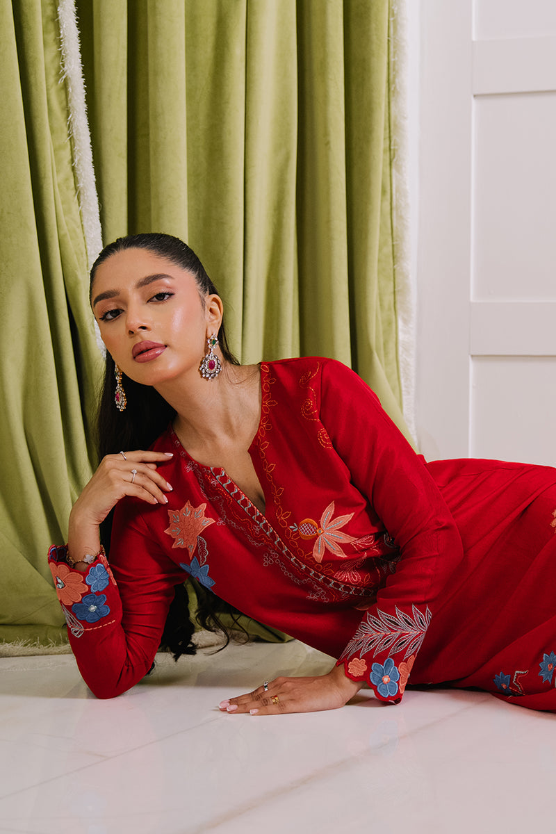 Mina Hassan | Signature Luxe 25 | Crimson Dream Kaftan - Official Mina Hassan stockist in UK - Sakeena London