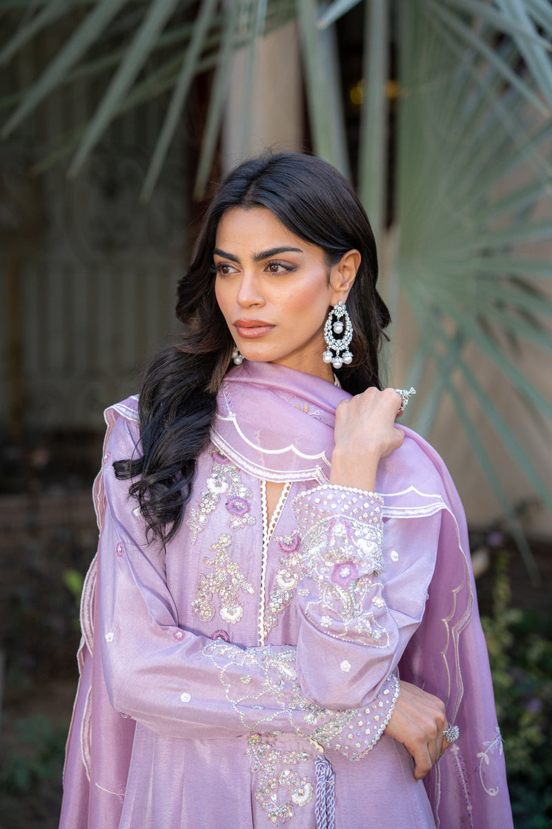 Wahaj M Khan | Pari Collection | Lilac Anarkali - Official Wahaj M Khan stockist in UK - Sakeena London