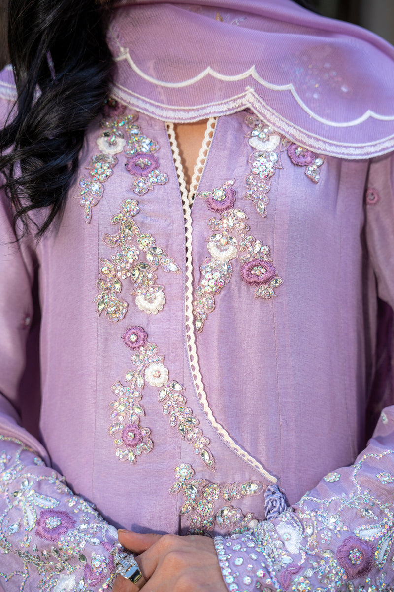 Wahaj M Khan | Pari Collection | Lilac Anarkali - Official Wahaj M Khan stockist in UK - Sakeena London
