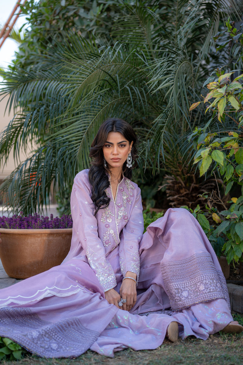 Wahaj M Khan | Pari Collection | Lilac Anarkali - Official Wahaj M Khan stockist in UK - Sakeena London