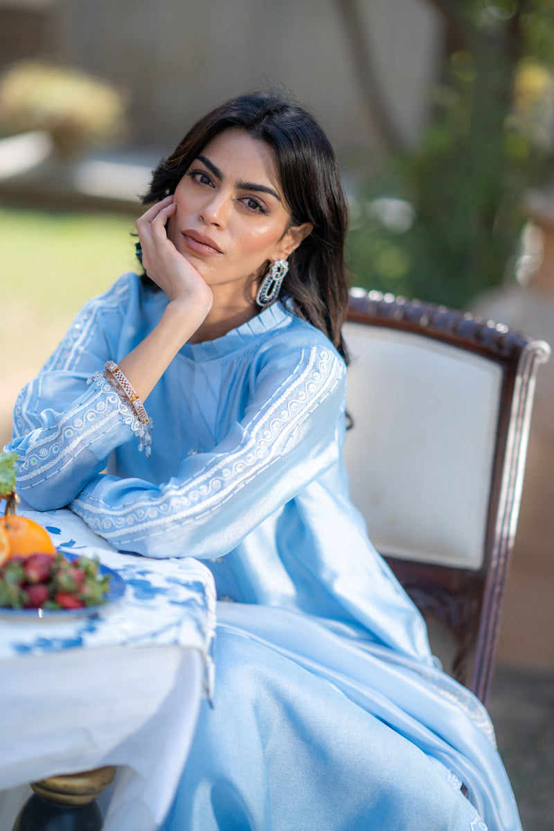 Wahaj M Khan | Pari Collection | Ferozi Pari Sheesha Outfi - Official Wahaj M Khan stockist in UK - Sakeena London