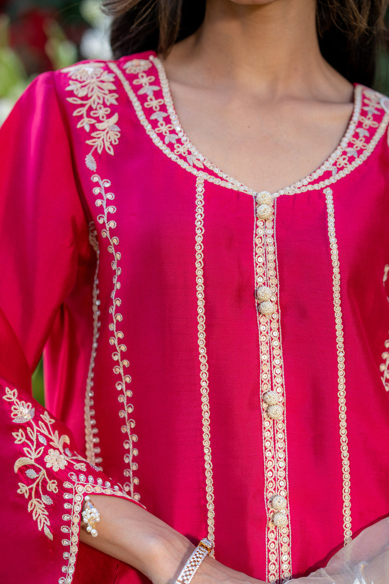 Wahaj M Khan | Pari Collection | Hotpink Sheesha Jacket - Official Wahaj M Khan stockist in UK - Sakeena London
