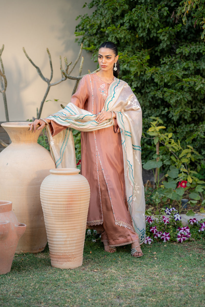 Wahaj M Khan | Pari Collection | Mocha Sheesha Pari Outfit - Official Wahaj M Khan stockist in UK - Sakeena London