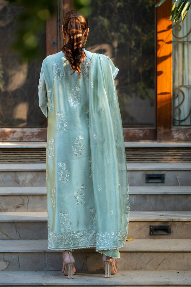 Wahaj M Khan | Pari Collection | Mint Sheesha Pari Set - Official Wahaj M Khan stockist in UK - Sakeena London