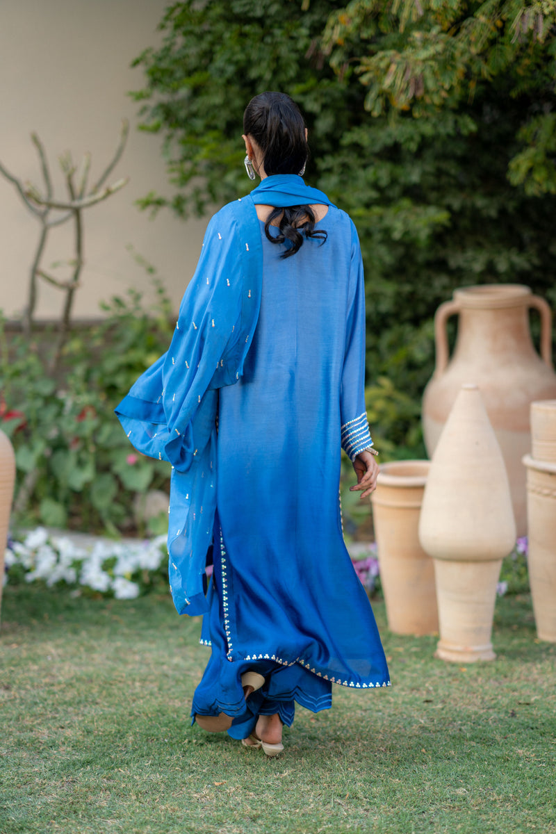 Wahaj M Khan | Pari Collection | Blue Shaded Sheesha Outfit - Official Wahaj M Khan stockist in UK - Sakeena London