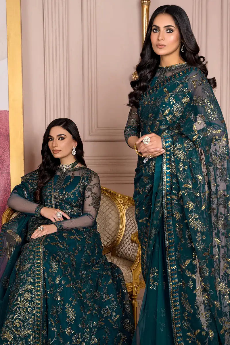 Zarif | Afreen Formals | ZA 01 EVERGREEN - Official Zarif stockist in UK - Sakeena London