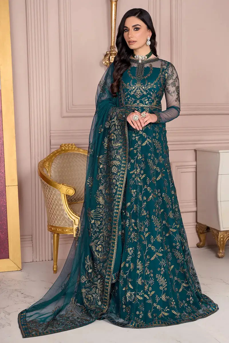 Zarif | Afreen Formals | ZA 01 EVERGREEN - Official Zarif stockist in UK - Sakeena London