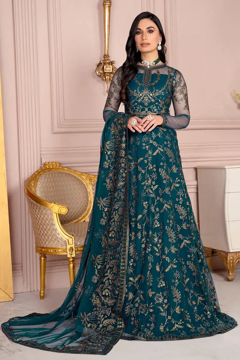 Zarif | Afreen Formals | ZA 01 EVERGREEN - Official Zarif stockist in UK - Sakeena London