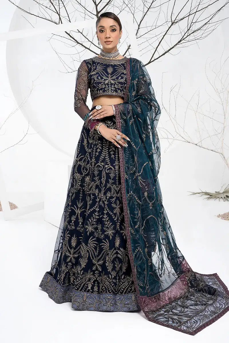 Zarif | LA CELESTE LUXURY Formals | ZLC 01 BLUEBERRY - Official Zarif stockist in UK - Sakeena London