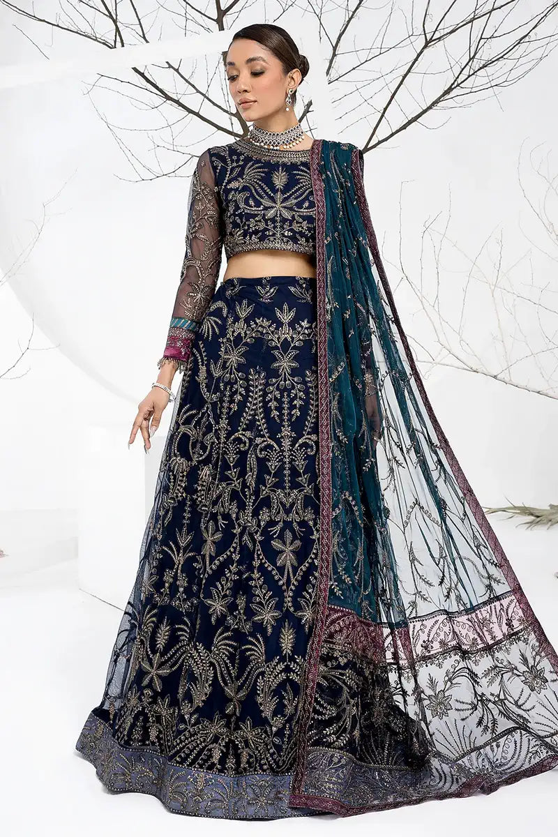 Zarif | LA CELESTE LUXURY Formals | ZLC 01 BLUEBERRY - Official Zarif stockist in UK - Sakeena London