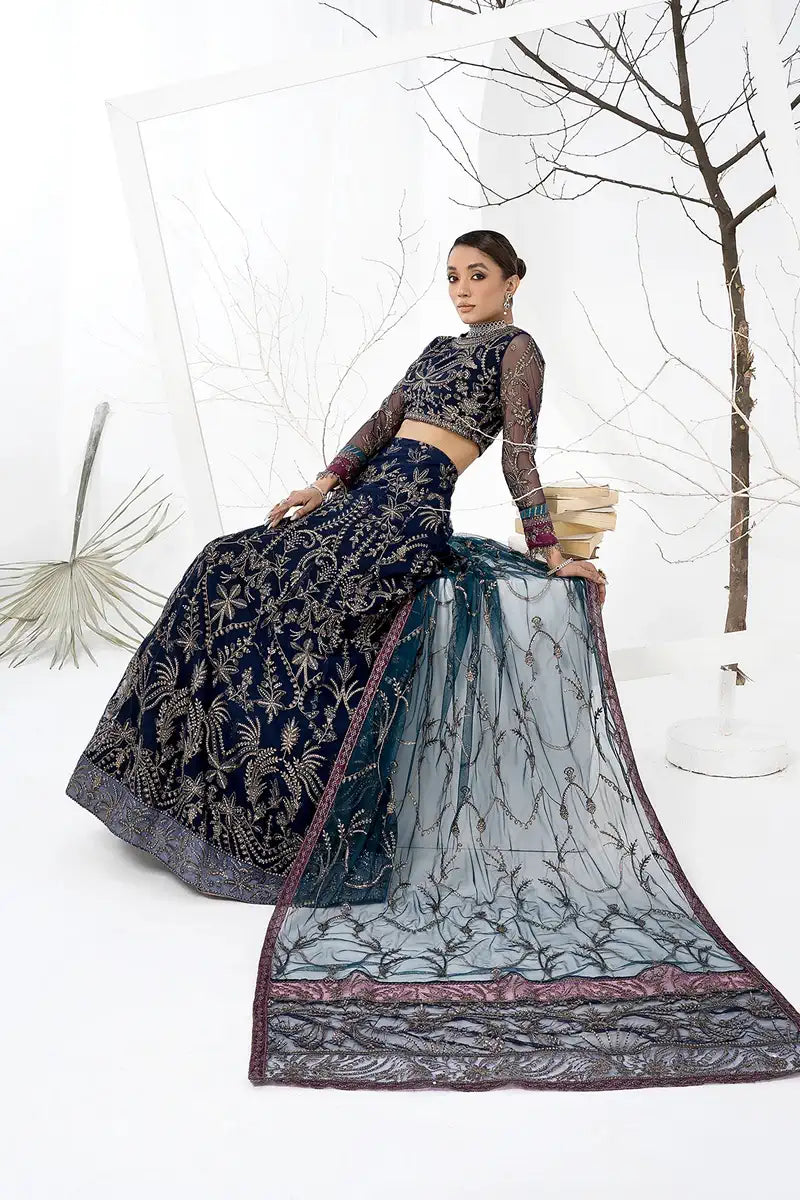 Zarif | LA CELESTE LUXURY Formals | ZLC 01 BLUEBERRY - Official Zarif stockist in UK - Sakeena London