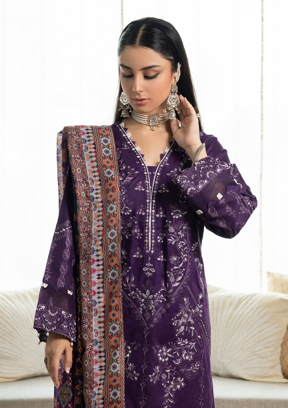 Aik Atelier | Samah Lawn 24 | LOOK 03 - Official Aik Atelier stockist in UK - Sakeena London