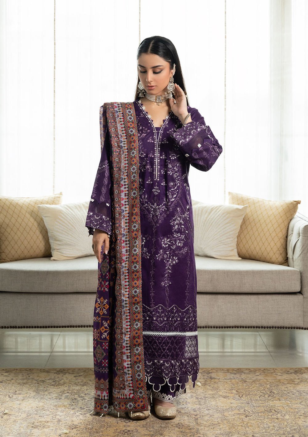 Aik Atelier | Samah Lawn 24 | LOOK 03 - Official Aik Atelier stockist in UK - Sakeena London