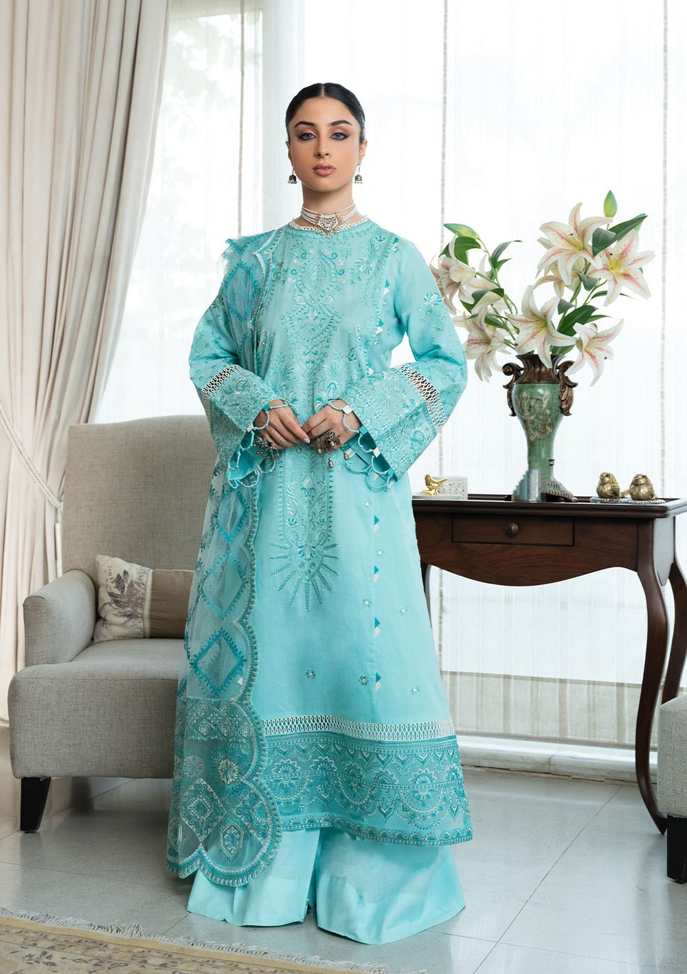 Aik Atelier | Samah Lawn 24 | LOOK 05 - Official Aik Atelier stockist in UK - Sakeena London