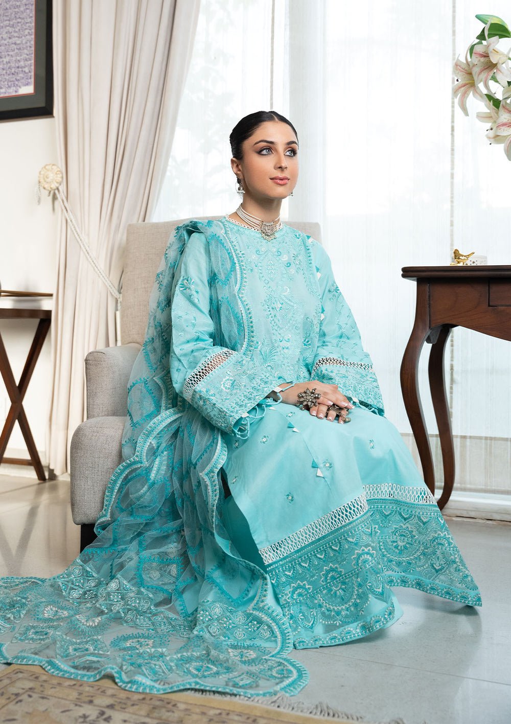 Aik Atelier | Samah Lawn 24 | LOOK 05 - Official Aik Atelier stockist in UK - Sakeena London