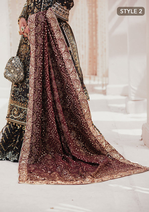 Aik Atelier | MAROON TUSSAR SILK CHUNRI SHAWL - Official Aik Atelier stockist in UK - Sakeena London