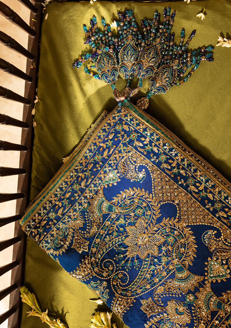 Aik Atelier | Wedding Festive 26 | ROYAL BLUE MEDIUM SILK SHAWL