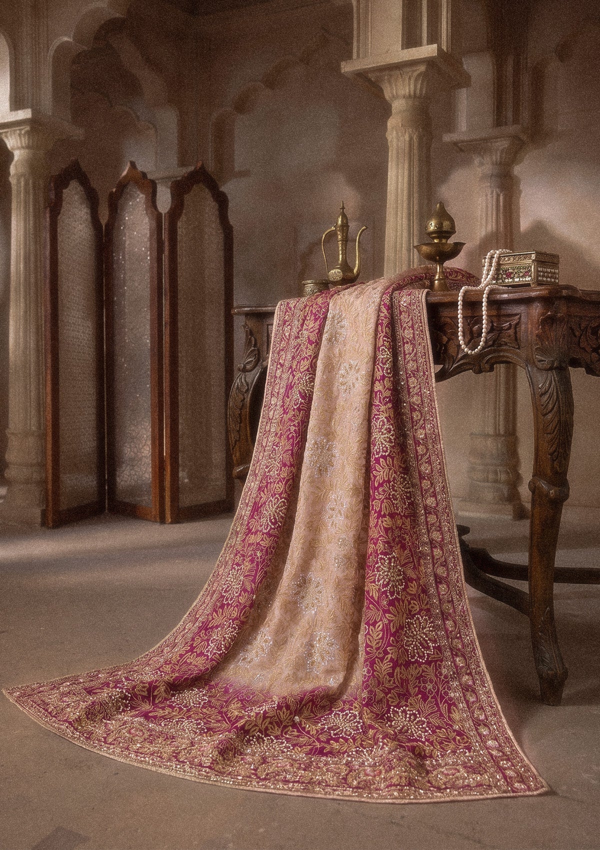 Aik Atelier | Shawl | Plum and Pink Medium Silk WDB26