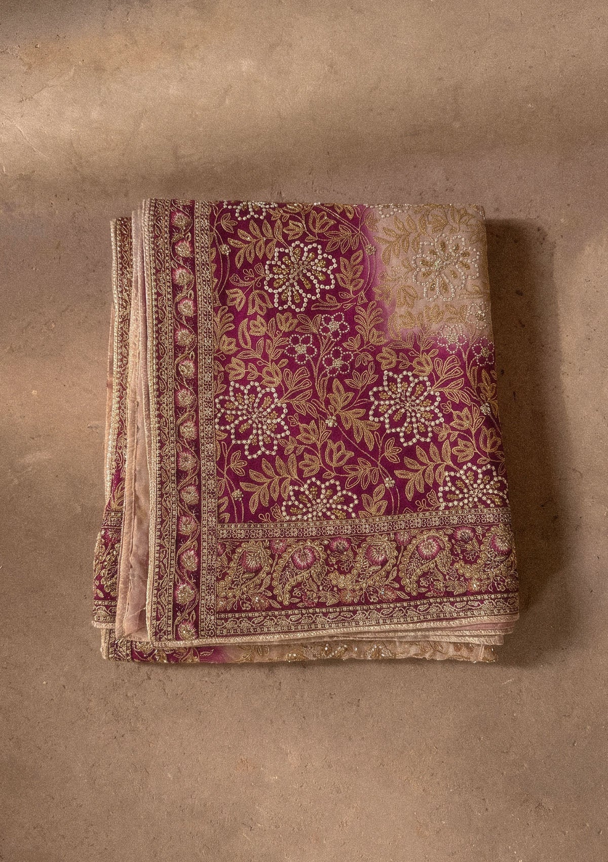 Aik Atelier | Shawl | Plum and Pink Medium Silk WDB26
