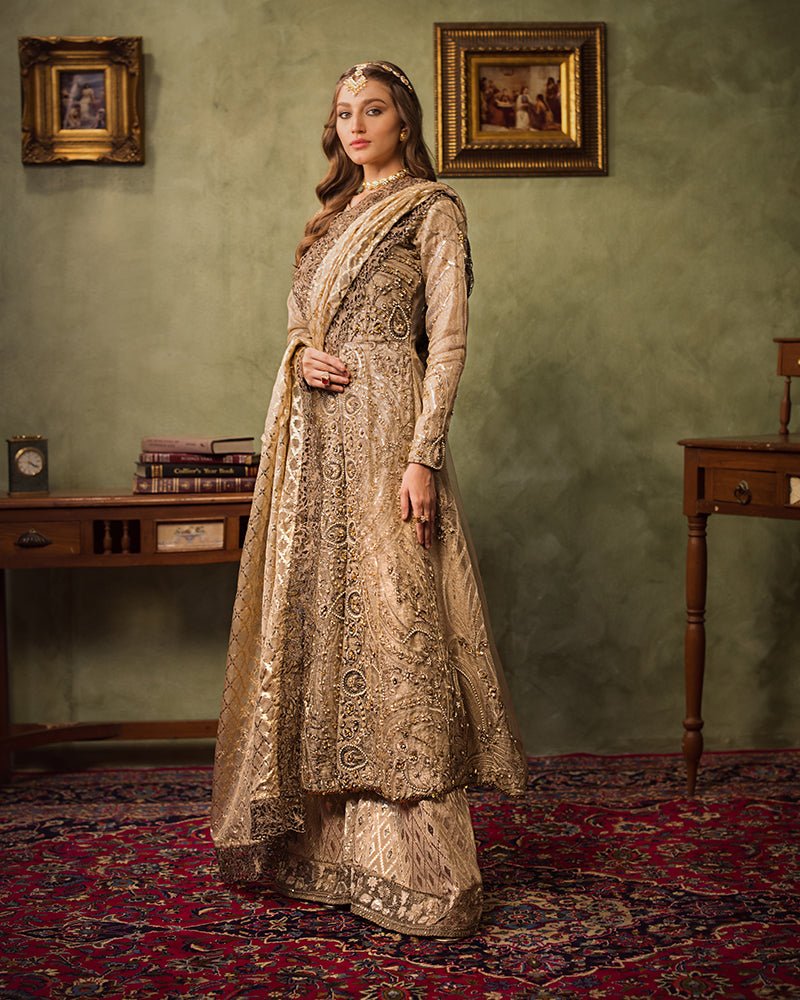 Ain | Aroosh Luxury Formals 24 | AR-77 SAIBA (Gold) - Official AIN stockist in UK - Sakeena London