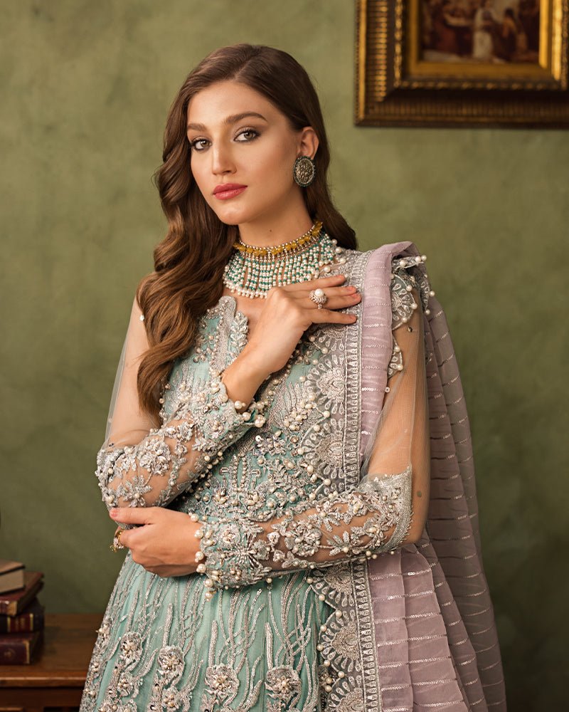 Ain | Aroosh Luxury Formals 24 | AR-89 CHASHM (Aqua Blue) - Official Ain stockist in UK - Sakeena London