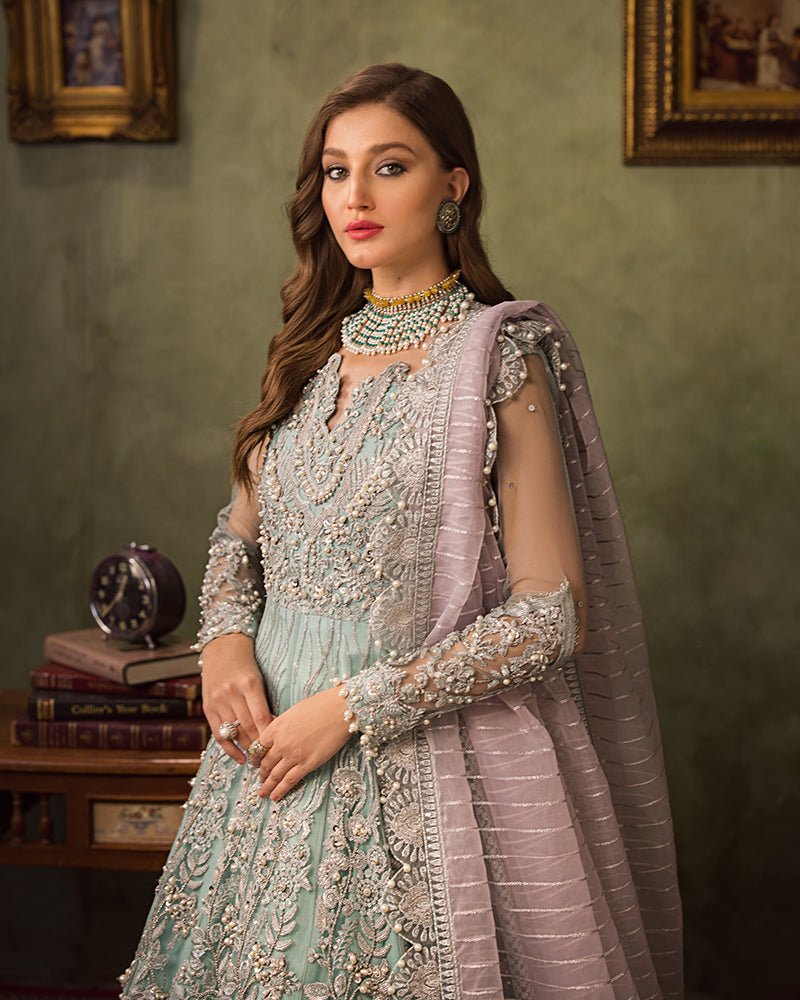 Ain | Aroosh Luxury Formals 24 | AR-89 CHASHM (Aqua Blue) - Official Ain stockist in UK - Sakeena London