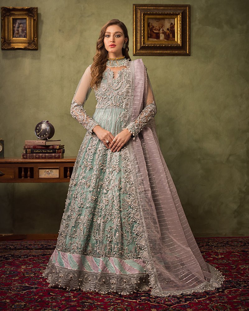 Ain | Aroosh Luxury Formals 24 | AR-89 CHASHM (Aqua Blue) - Official Ain stockist in UK - Sakeena London