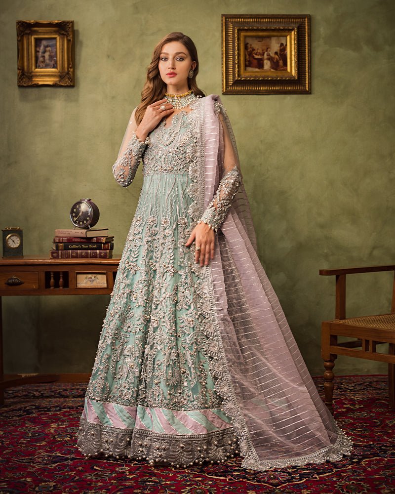 Ain | Aroosh Luxury Formals 24 | AR-89 CHASHM (Aqua Blue) - Official Ain stockist in UK - Sakeena London