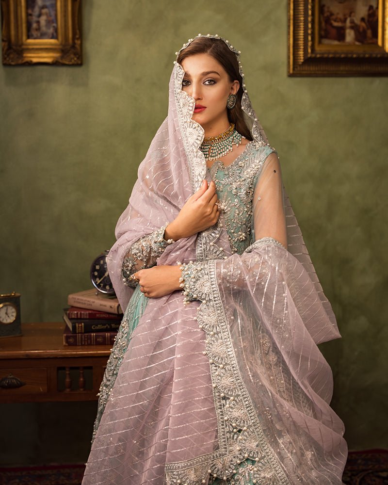 Ain | Aroosh Luxury Formals 24 | AR-89 CHASHM (Aqua Blue) - Official Ain stockist in UK - Sakeena London