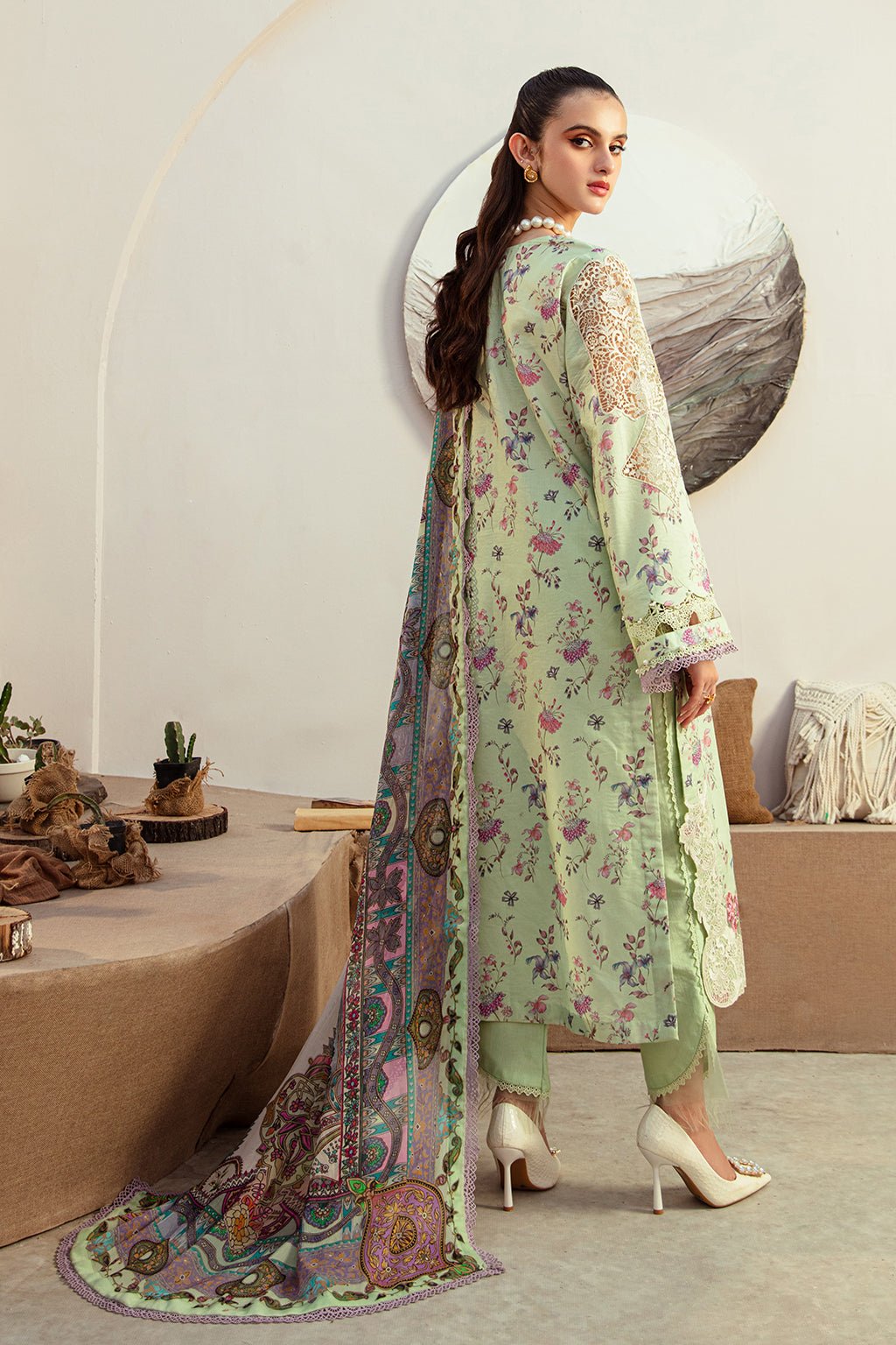 AJR Couture | Alif Affordable Lawn 24 | MINT MAGIC - Official AJR Couture stockist in UK - Sakeena London