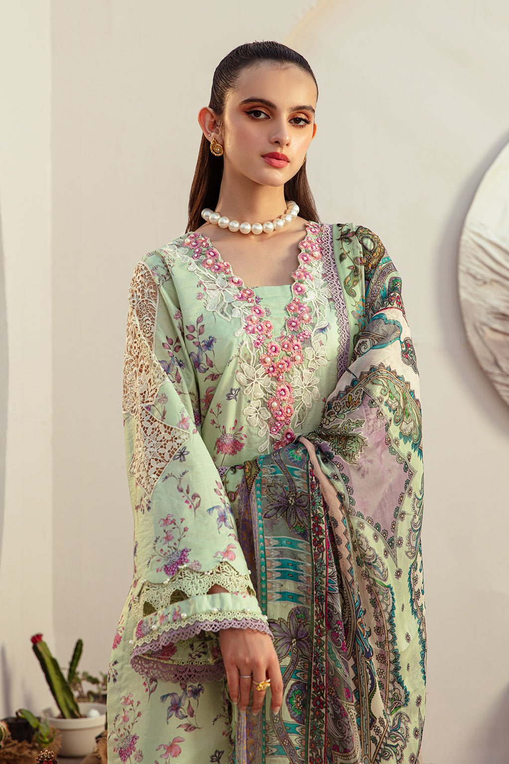 AJR Couture | Alif Affordable Lawn 24 | MINT MAGIC - Official AJR Couture stockist in UK - Sakeena London
